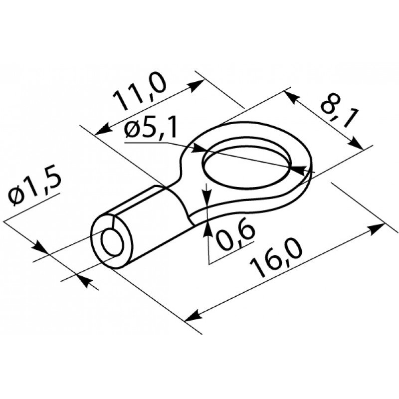 Наконечники під ґвинт з ізоляцією RV 1,25-5 (100 шт.)