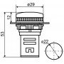 Сигнальна арматура AD22-22DS біла 24V АC/DC