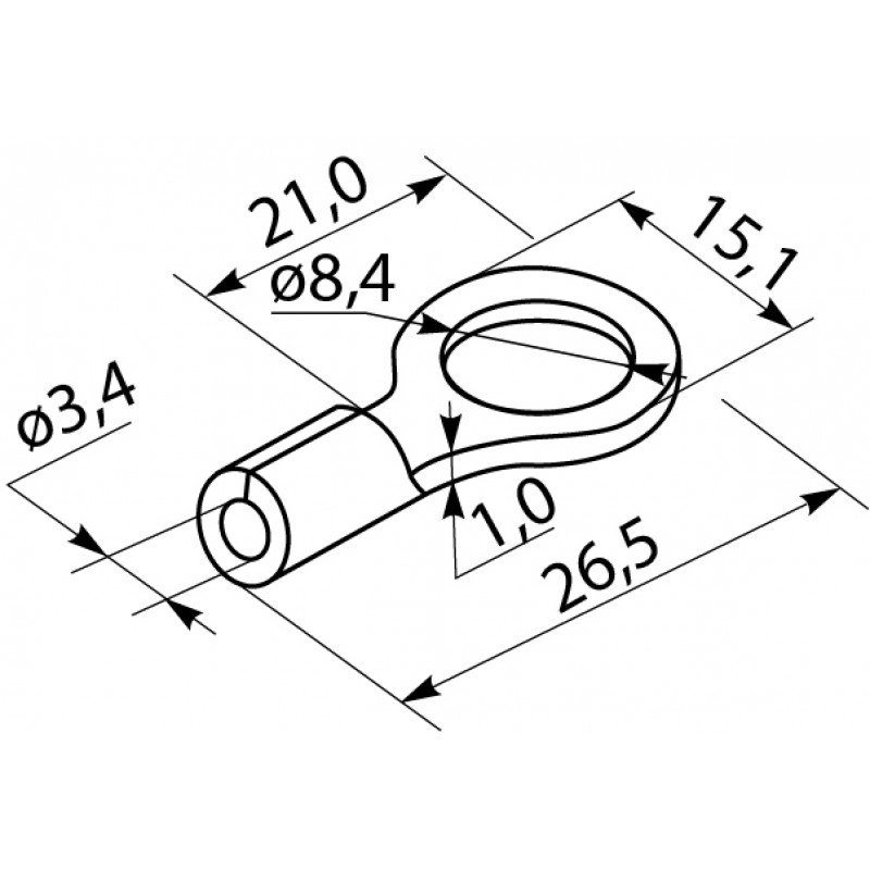 Наконечники під ґвинт з ізоляцією RV 5,5-8 (100 шт.)