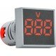 Квадратний цифровий вимірювач напруги ED16-22FVD 30-500В АС (червоний)