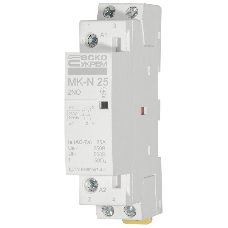 Модульний контактор MK-N 2P 25A 2NO 220V