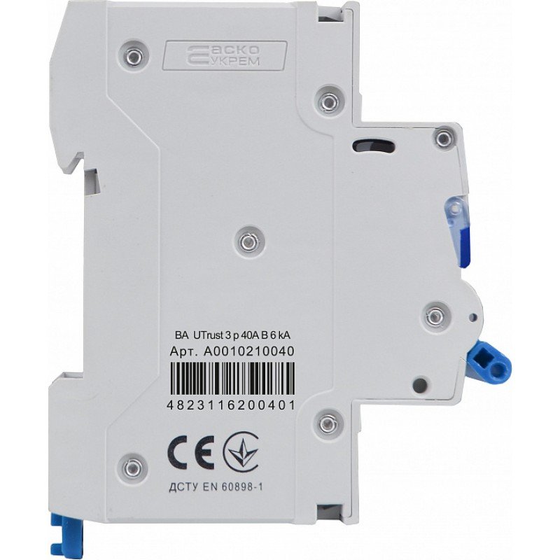 Модульний автоматичний вимикач UTrust 3р 40А B 6kА