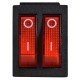 KCD2-2101N R/B 220V Перемикач 2 клав. червоний з підсвічуванням