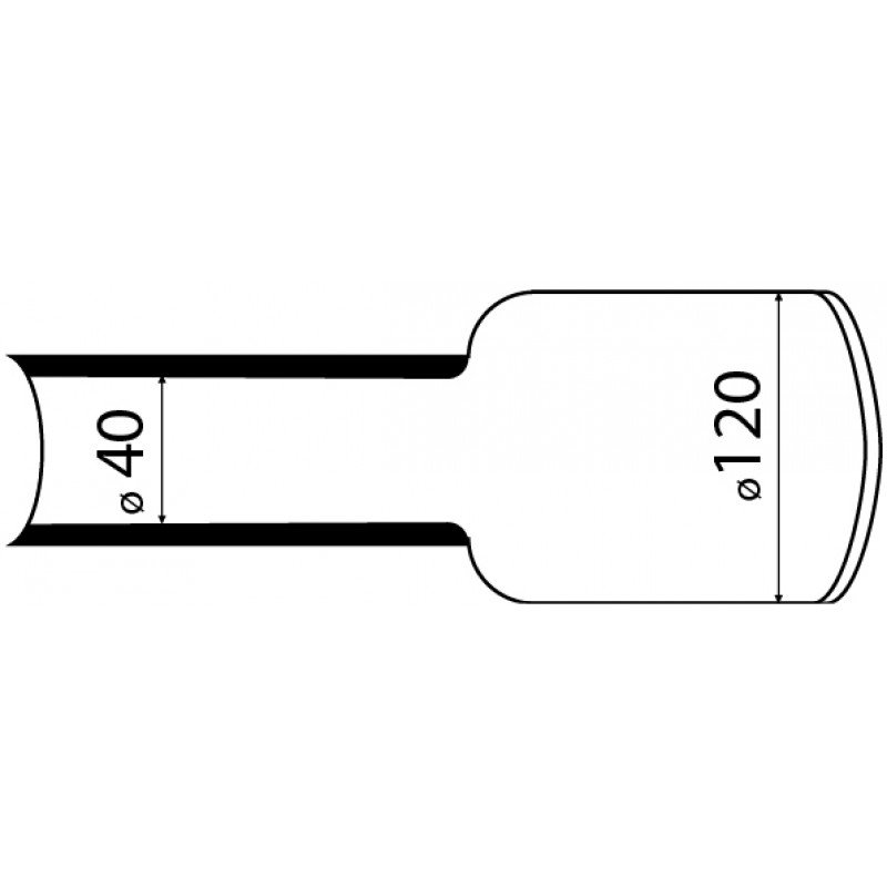 Термоусаджувальна трубка з клейовим шаром d 120мм чорна шт.(1м)