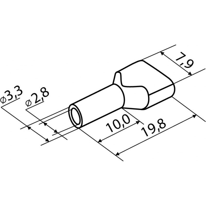 Наконечники трубчасті ТЕ 2,5-10 сині (100 шт.)