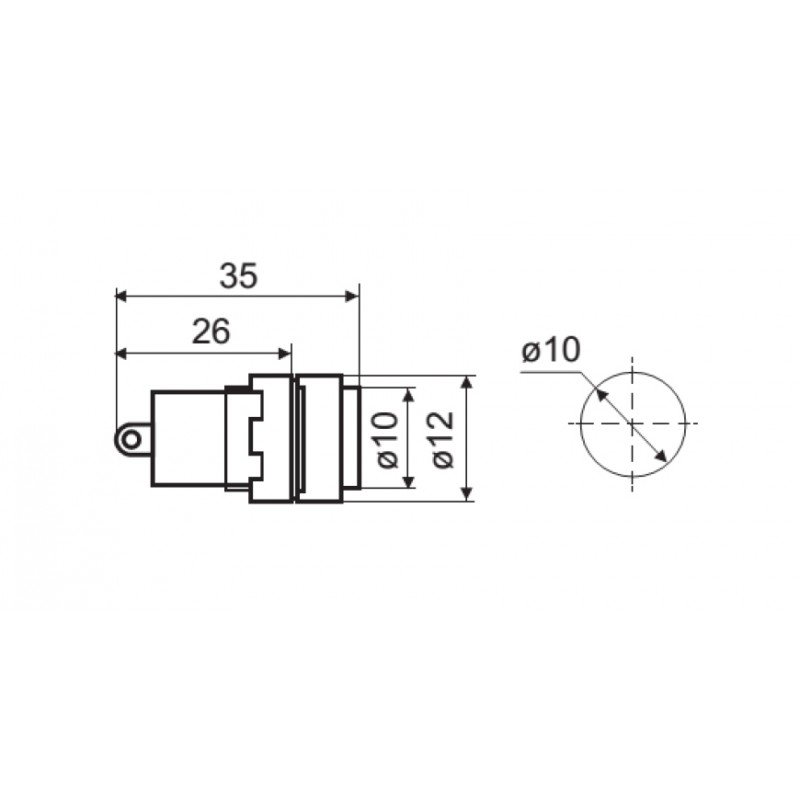 Сигнальна арматура AD22E-10DS червона 220V АC