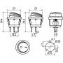 KCD1-5-101NW R/B 220V Перемикач 1 клав.круглий вологозах. червоний з підсвічуванням