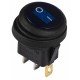 KCD1-8-101NW BL/B 220V Перемикач 1 клав.круглий вологозах. синій з підсвічуванням
