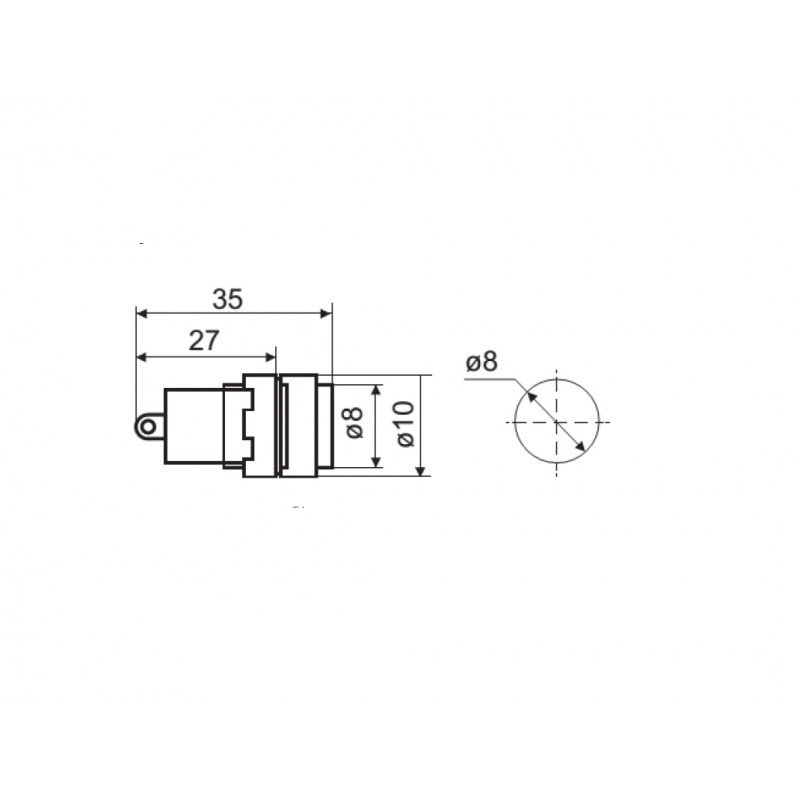 Сигнальна арматура AD22E-8DS біла 24V АC/DC