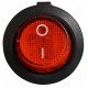 KCD1-5-101N R/B 220V Перемикач 1 клав. круглий червоний з підсвічуванням