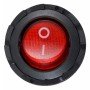 KCD1-7-101NY R/B 220V Перемикач 1 клав. круглий червоний з підсвічуванням