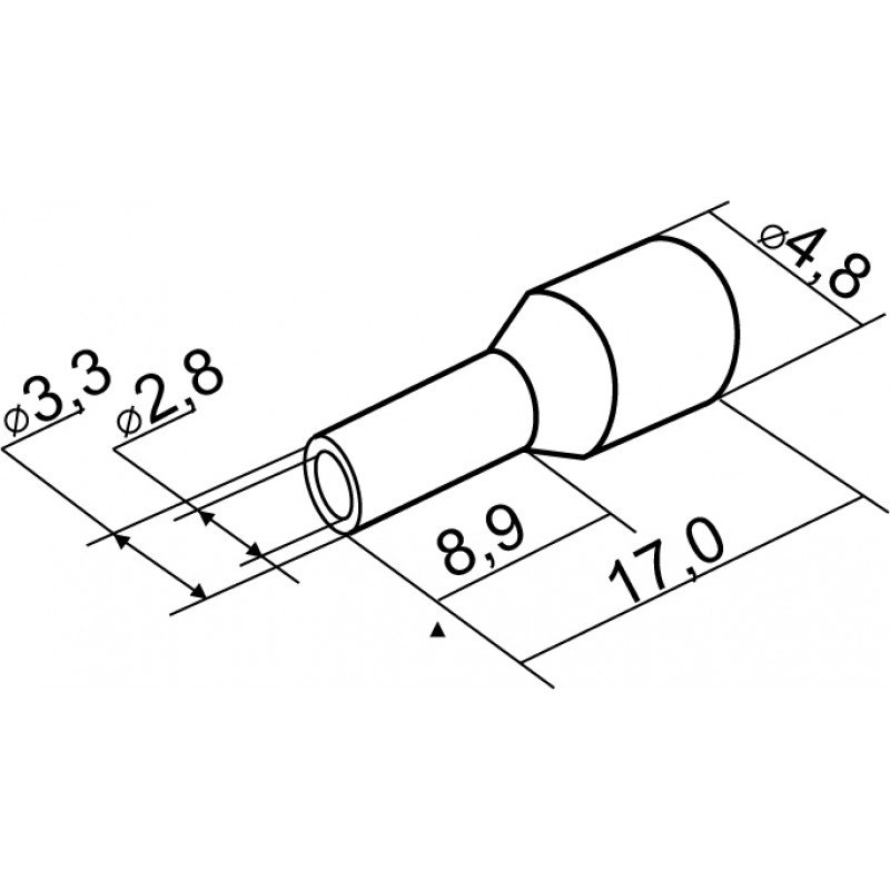 Наконечники трубчасті НТ 4,0-09 жовті (100шт)
