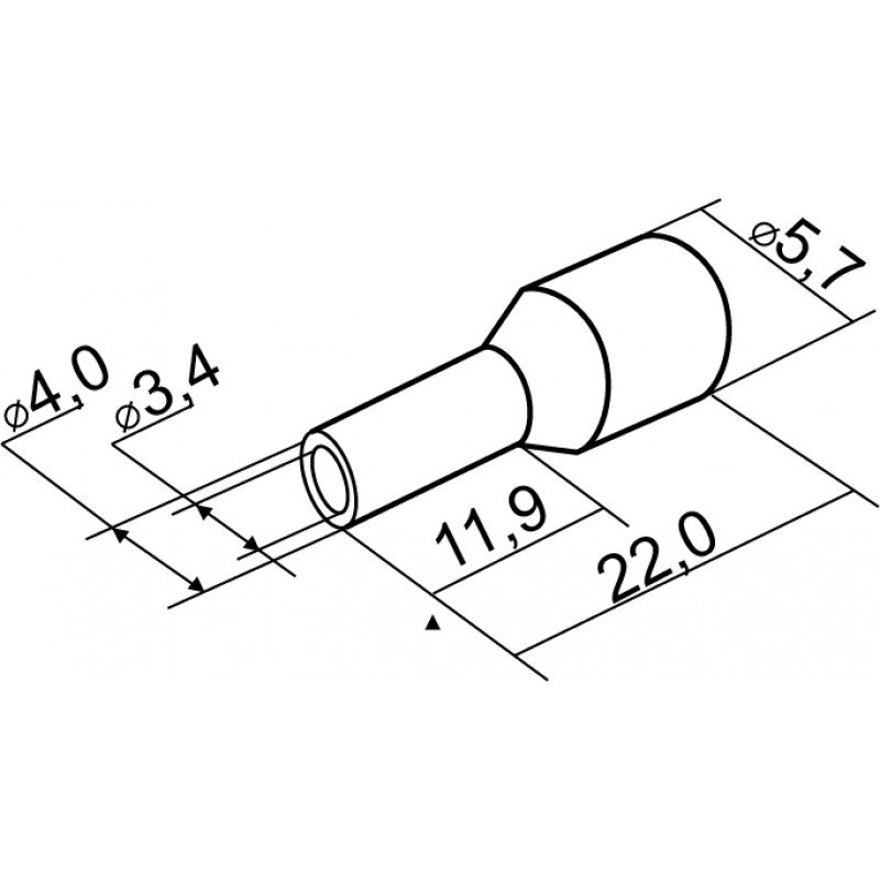 Наконечники трубчасті НТ 6,0-12 жовті (100шт)