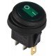 KCD1-8-101NW GR/B 220V Перемикач 1 клав.круглий вологозах. зелений з підсвічуванням