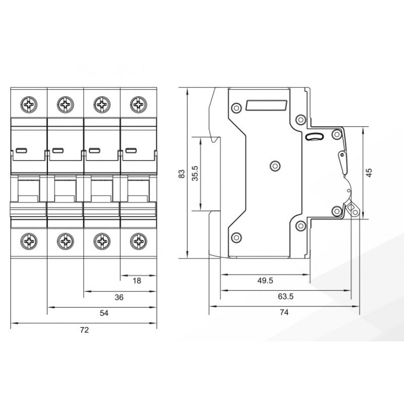 Модульний автоматичний вимикач UTrust 3р 40А B 6kА