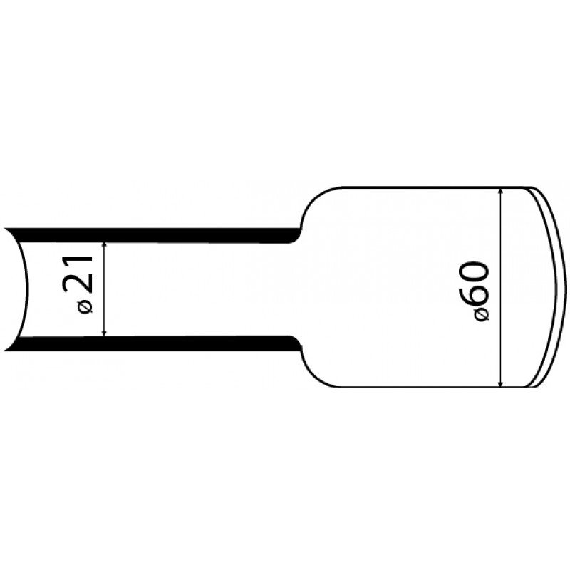 Термоусаджувальна трубка з клейовим шаром d 60мм чорна шт.(1м)