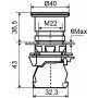 TB5-AC31 Кнопка "грибок" (d 40 мм) "Старт" зелена