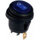 KCD1-5-101NW BL/B 220V Перемикач 1 клав.круглий вологозах. синій з підсвічуванням