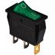 KCD3-101N GR/B 220V Перемикач 1 клав. зелений з підсвічуванням