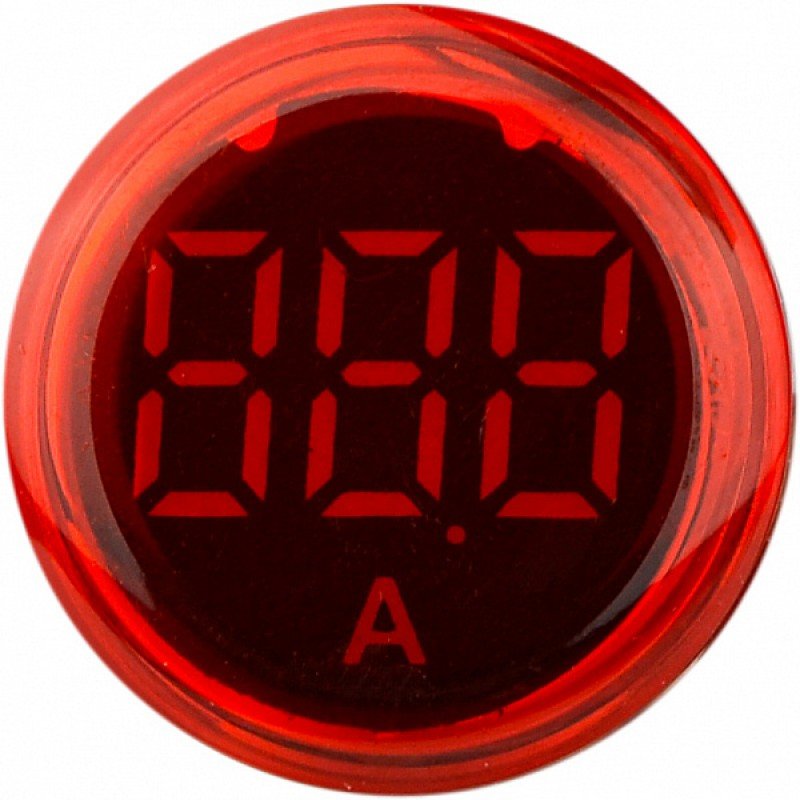 Круглий цифровий вимірювач струму ED16-22AD 0-100A (червоний)