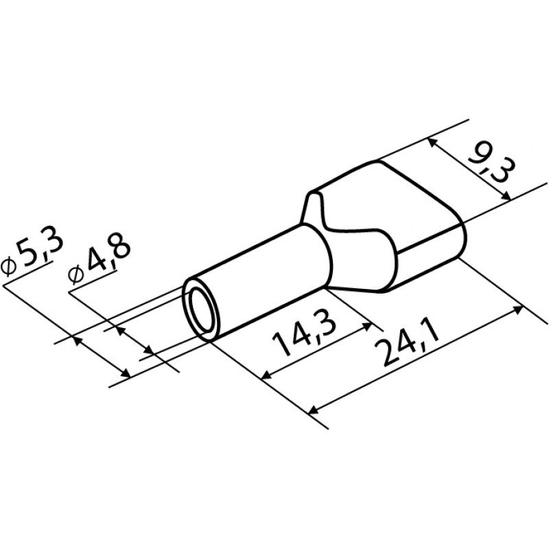 Наконечники трубчасті ТЕ 6,0-14 жовті (100 шт.)