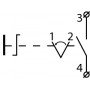 XB2-BD41 Кнопка поворотна 2-поз. з самоповерненням. Стандартна ручка