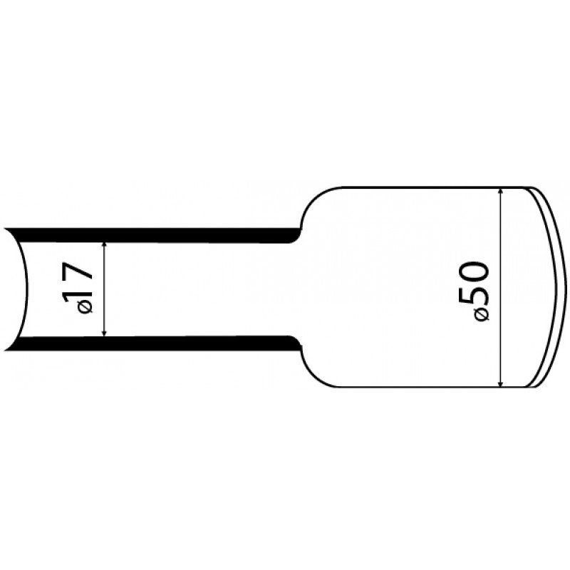 Термоусаджувальна трубка з клейовим шаром d 50мм чорна шт.(1м)
