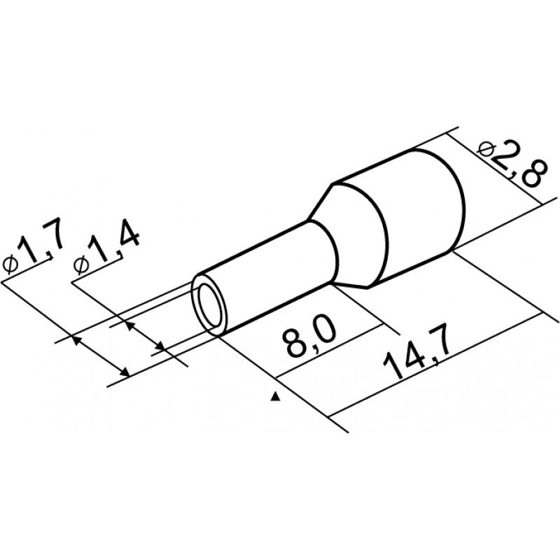 Наконечники трубчасті НТ 1,0-08 жовті (100шт)