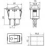 KCD1-2-101N YL/B 220V Перемикач 1 клав. жовтий з підсвічуванням