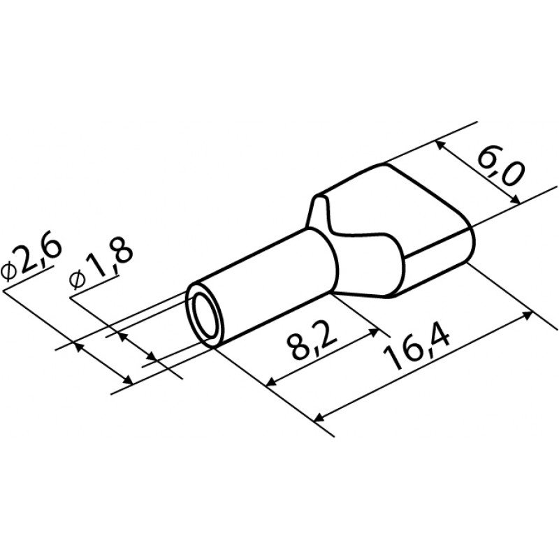 Наконечники трубчасті ТЕ 1,5-08 чорні (100 шт.)