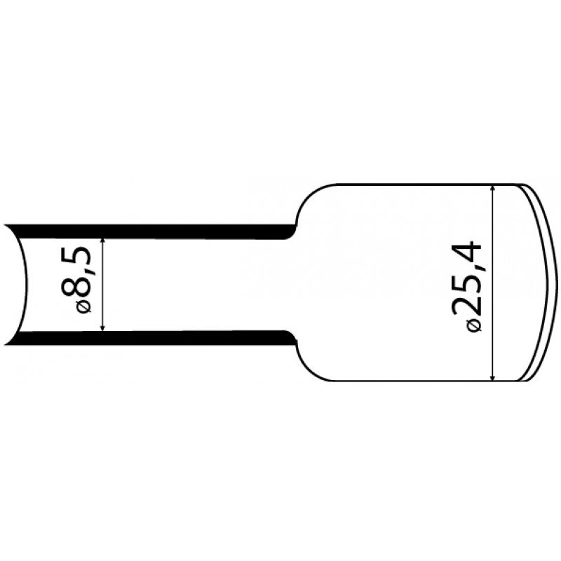 Термоусаджувальна трубка з клейовим шаром d 25,4мм чорна шт.(1м)