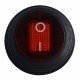 KCD1-5-101NW R/B 220V Перемикач 1 клав.круглий вологозах. червоний з підсвічуванням