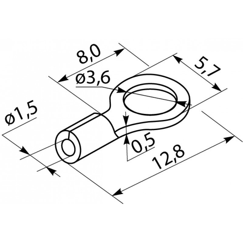 Наконечники під ґвинт з ізоляцією RV 1,25-3,7 (100 шт.)