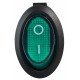 KCD1-9-101N C3-GR/B 220V Перемикач 1 клав. овал. зелений з підсвічуванням