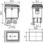 KCD1-4-201NW GR/B 220V Перемикач 1 клав. вологозах. зелений з підсвічуванням