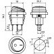 KCD1-8-101NW GR/B 220V Перемикач 1 клав.круглий вологозах. зелений з підсвічуванням