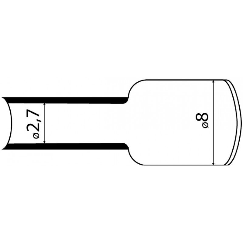 Термоусаджувальна трубка з клейовим шаром d 7,9мм чорна шт.(1м)