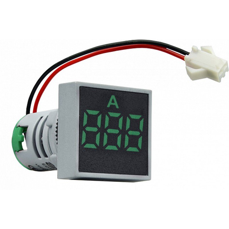 Квадратний цифровий вимірювач струму ED16-22FAD 0-100A (зелений)
