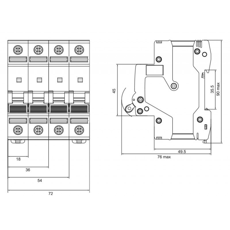 Модульний автоматичний вимикач UTrust 3р 16А B 6kА