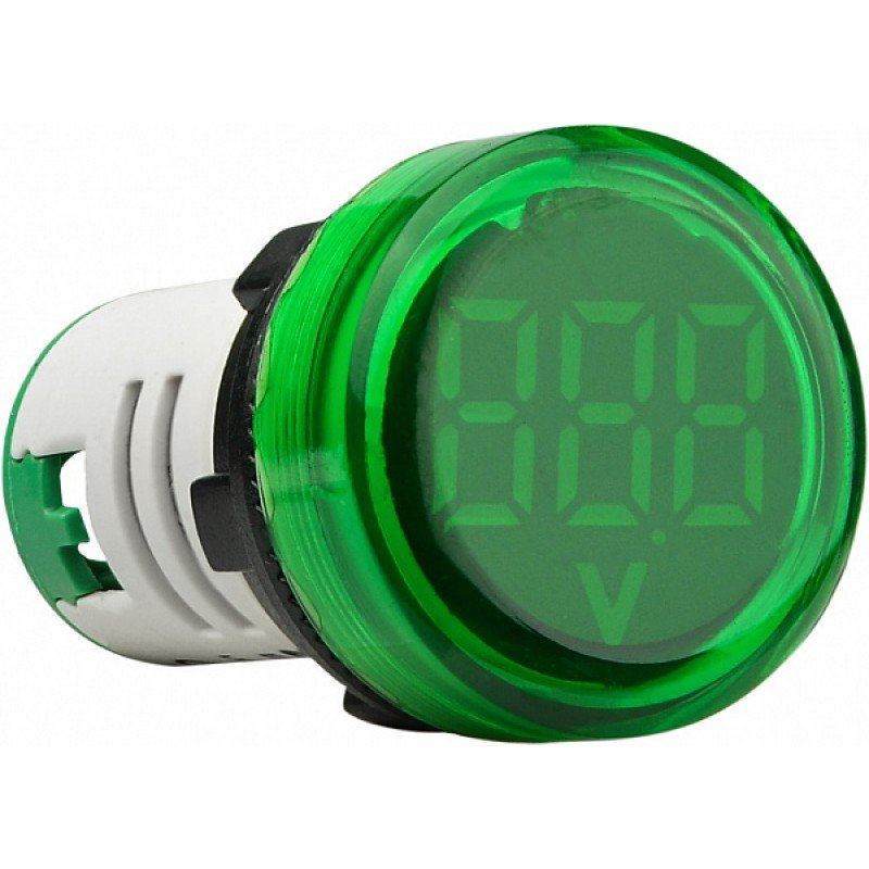 Круглий цифровий вимірювач напруги ED16-22VD 30-500В АС (зелений)