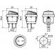 KCD1-5-101NW BL/B 220V Перемикач 1 клав.круглий вологозах. синій з підсвічуванням
