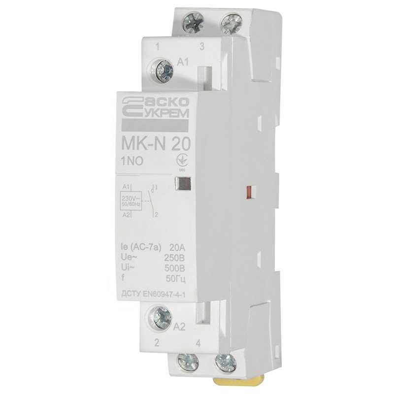 Модульний контактор MK-N 1P 20A 1NO 220V