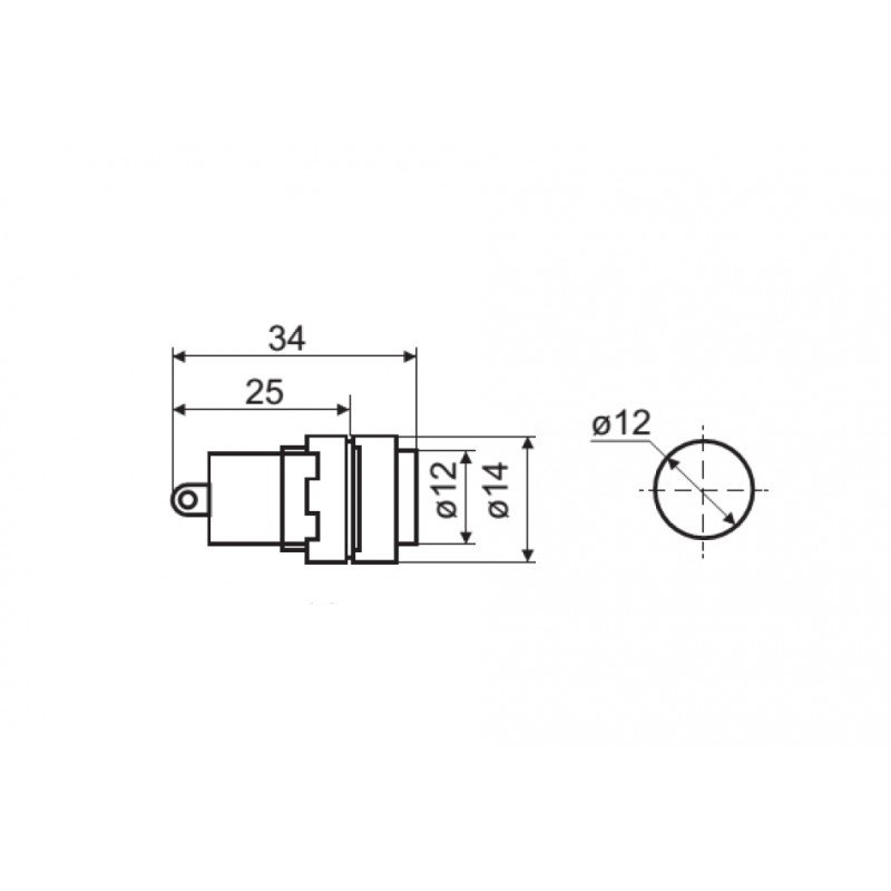 Сигнальна арматура AD22E-12DS зелена 24V АC/DC