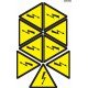 Знак"Небезпека ураження електричним струмом" 130 мм (на аркуші 9 шт)