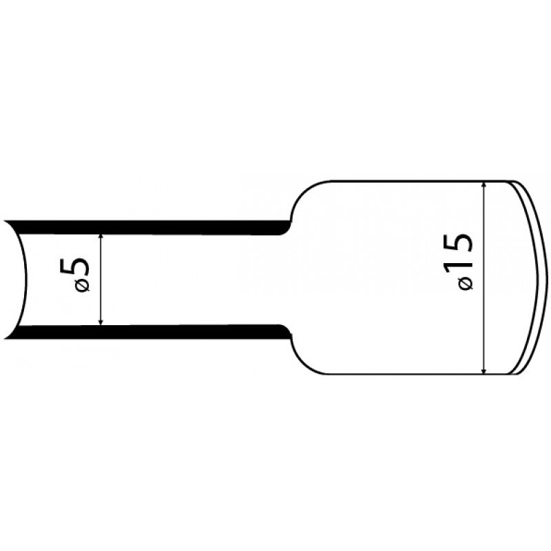 Термоусаджувальна трубка з клейовим шаром d 15,0мм чорна шт.(1м)