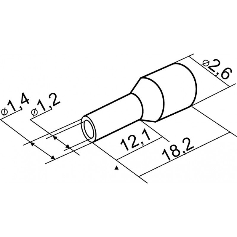 Наконечники трубчасті НТ 0,75-12 білі (100 шт.)