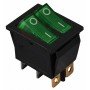 KCD2-2101N C3-GR/B 220V Перемикач 2 клав. зелений з підсвічуванням