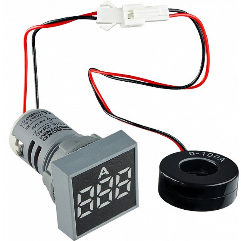 Квадратний цифровий вимірювач струму ED16-22FAD 0-100A (білий)