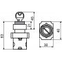 XB2-BG33 Кнопка поворотна з ключем 3-позиційна