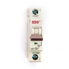 Автоматический выключатель 1Р 32А С 6 кА ТМ 220